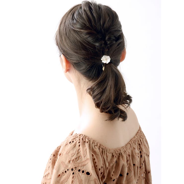 シェルフラワーヘアゴム ヘアカフ ポニーフック | VINGTAINE | 詳細画像7 