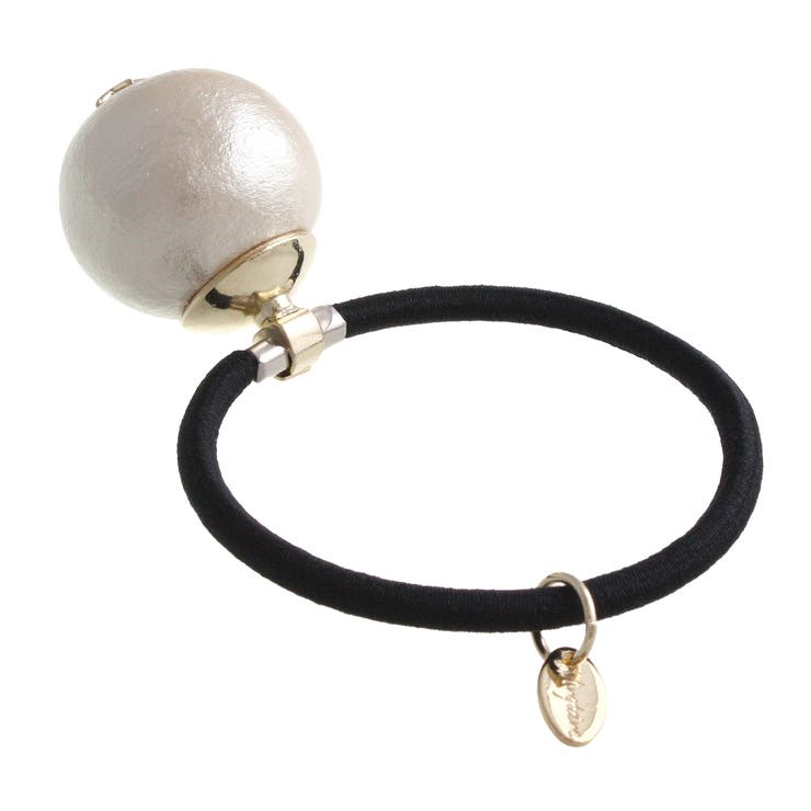 ミニスター付きコットンパールヘアゴム ポニーフックヘアカフ シンプル | VINGTAINE | 詳細画像3 