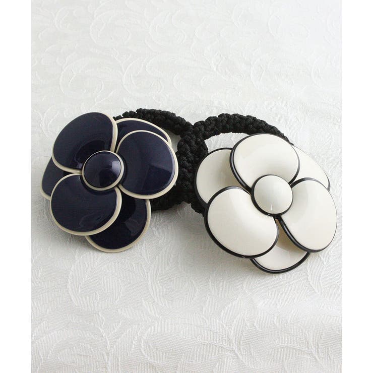 エナメル調ビッグカメリアヘアゴム シンプル ベーシック | VINGTAINE | 詳細画像6 