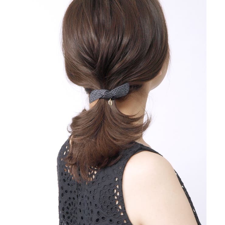 スタッズ風リボンヘアゴム ベーシック ブラック | VINGTAINE | 詳細画像6 