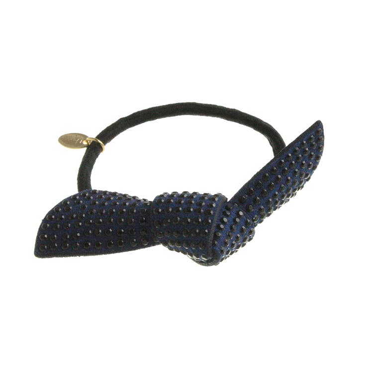 ネイビー | スタッズ風リボンヘアゴム ベーシック ブラック | VINGTAINE