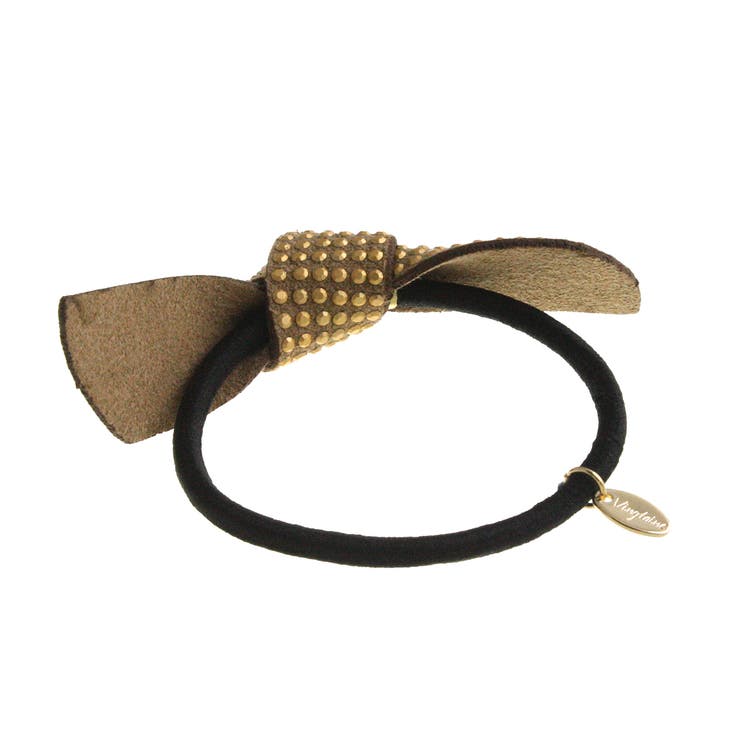 スタッズ風リボンヘアゴム ベーシック ブラック | VINGTAINE | 詳細画像2 