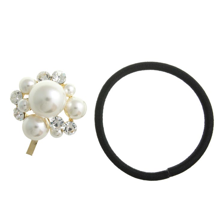 ワンカラー | パールビジューヘアカフ ポニーフック ヘアフック | VINGTAINE