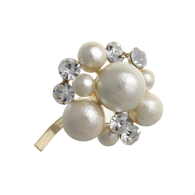 ワンカラー | コットンパールビジューヘアカフ ポニーフック ヘアフック | VINGTAINE