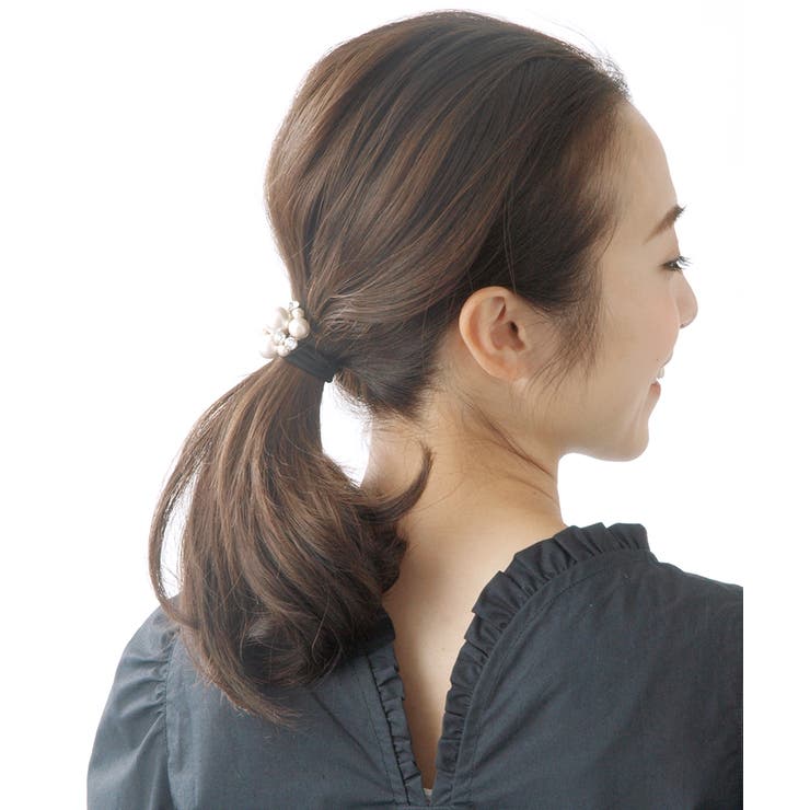 コットンパールビジューヘアカフ ポニーフック ヘアフック | VINGTAINE | 詳細画像4 