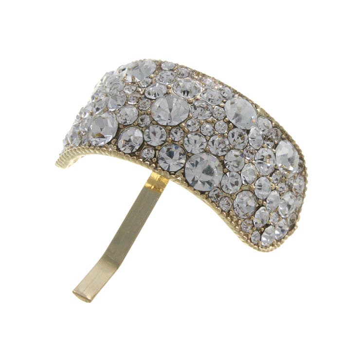 ゴールド | ビジューカーブヘアカフ ポニーフック ヘアフック | VINGTAINE