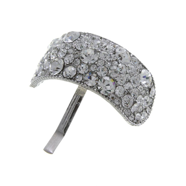 シルバー | ビジューカーブヘアカフ ポニーフック ヘアフック | VINGTAINE