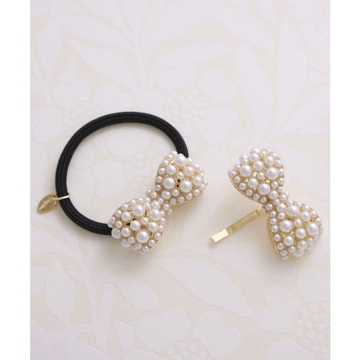 パールリボンヘアゴム カフ ポニーフック | VINGTAINE | 詳細画像8 