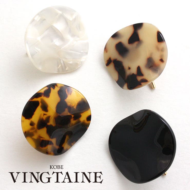 べっ甲風ウェーブプレートヘアカフ ポニーフック ヘアフック | VINGTAINE | 詳細画像1 