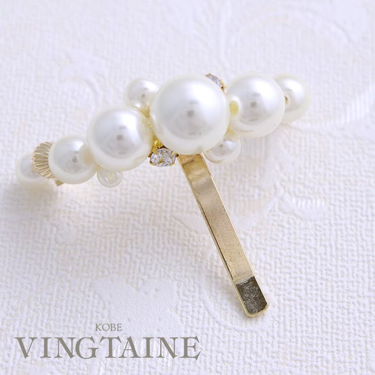 パールビジューポニーフック ヘアゴム ヘアカフ | VINGTAINE | 詳細画像1 