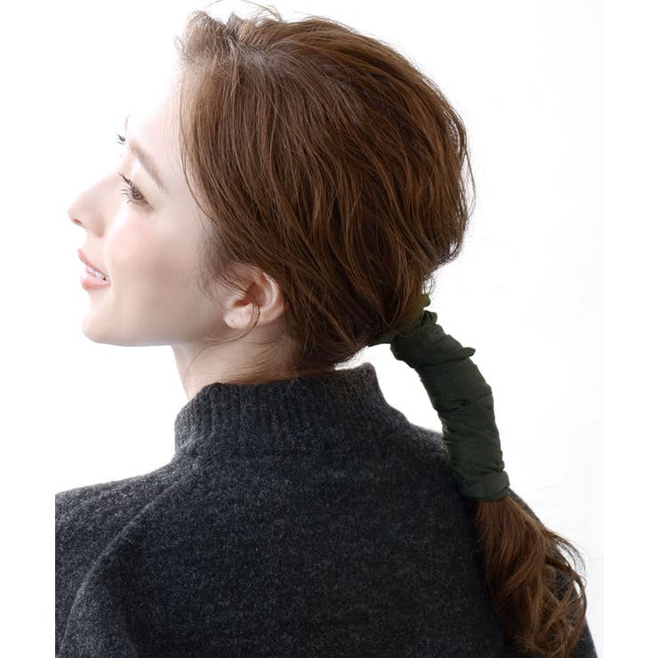 ダークグリーン | ワイヤーポニー 幅広 ヘアゴム | VINGTAINE