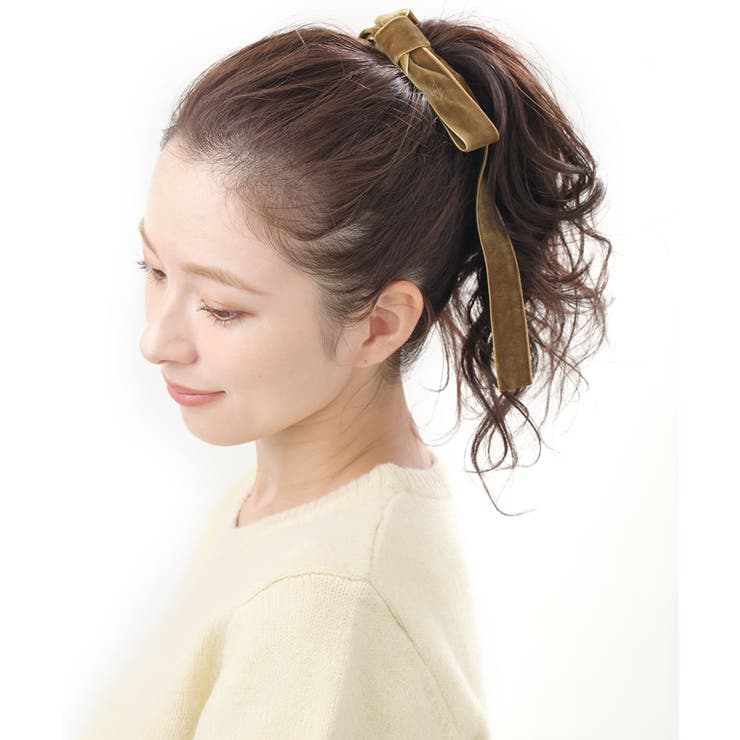 ベルベットロングリボンヘアゴム ポニーフック ヘアカフ [品番：VTNA0003659]｜神戸ヴァンテーヌ（コウベヴァンテーヌ）のレディースファッション通販｜SHOPLIST（ショップリスト）