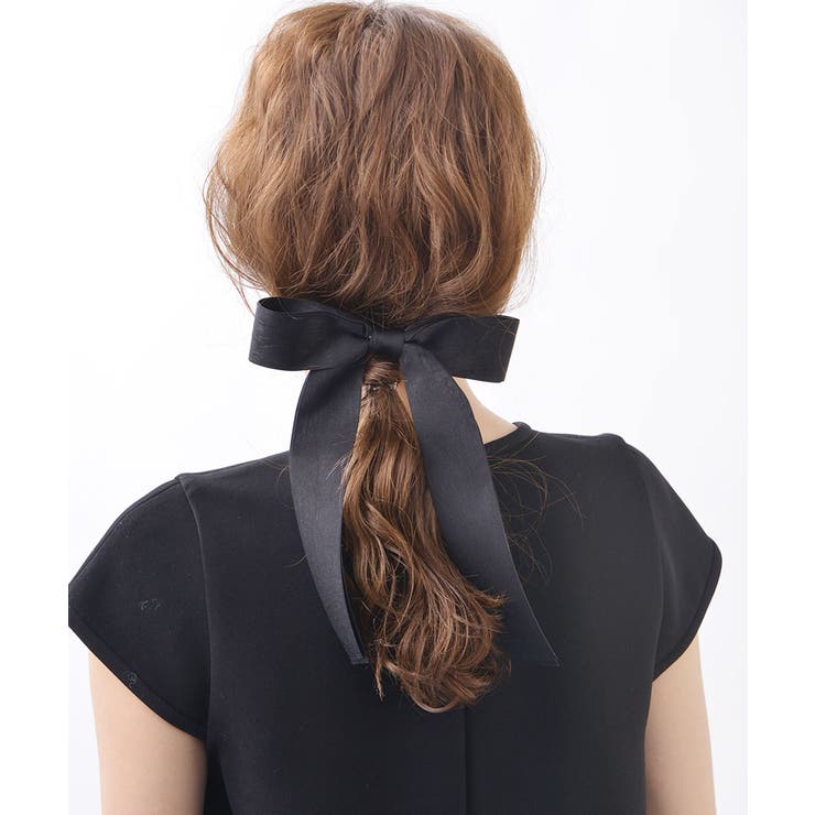 ロングブラックリボンポニーフック ヘアカフ ヘアフック | VINGTAINE | 詳細画像4 