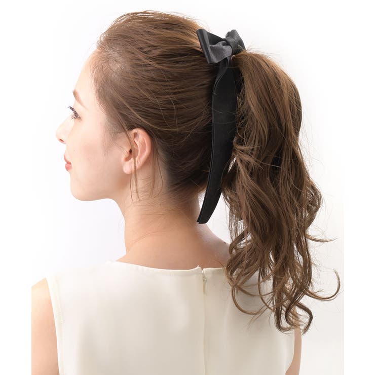 ロングブラックリボンポニーフック ヘアカフ ヘアフック | VINGTAINE | 詳細画像6 