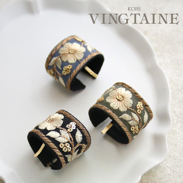 ヘアカフ 刺繍 ワイヤー入り | VINGTAINE | 詳細画像1 