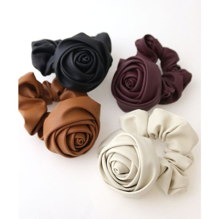 シュシュ ローズモチーフ フェイクレザー | VINGTAINE | 詳細画像8 