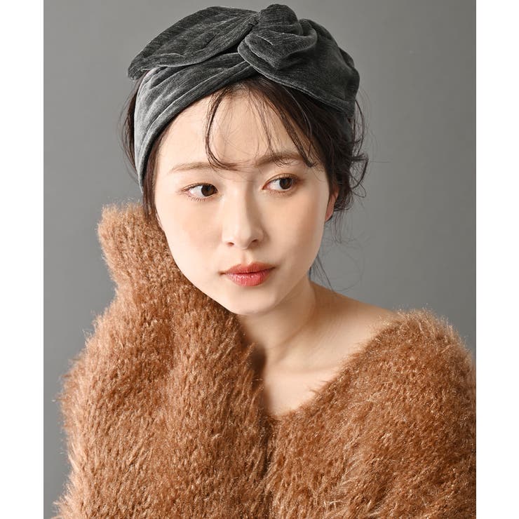 モカ | ヘアバンド ベロア アシンメトリー | VINGTAINE