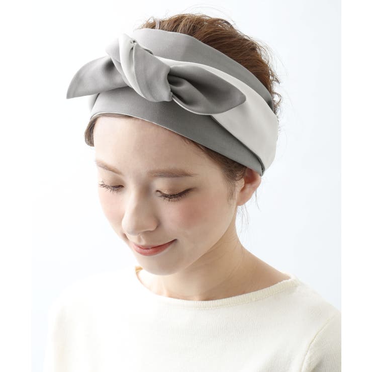 バイカラー巻きヘアバンド ターバン ツートーン[品番
