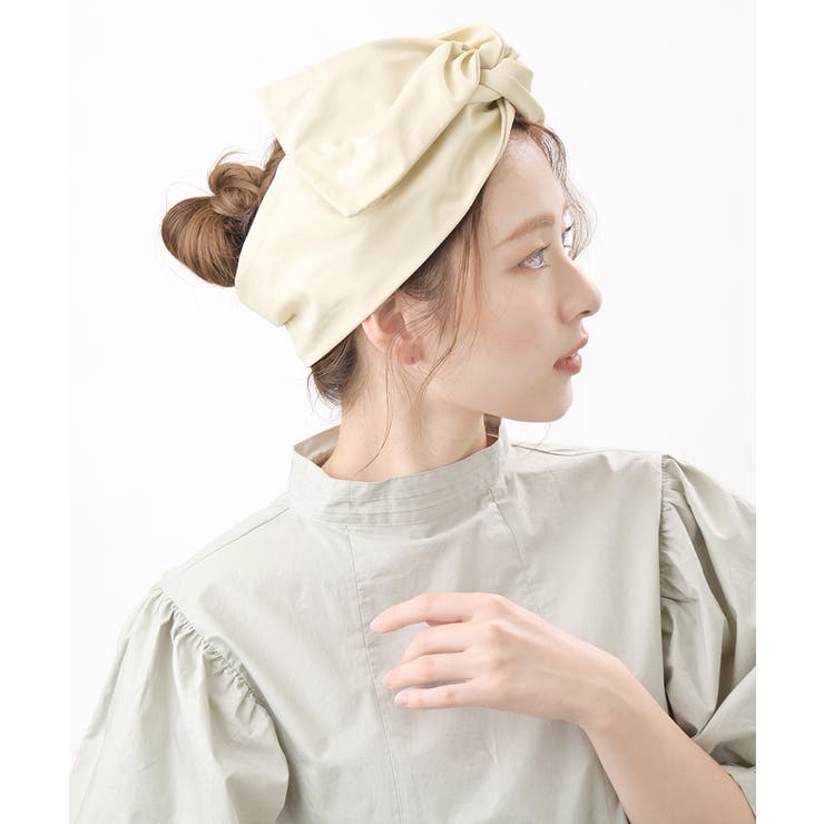 アイボリー | ヘアバンド 幅広 ワイヤー入り | VINGTAINE