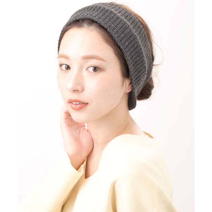 チャコールグレー | ヘアバンド ラメ混 ニット | VINGTAINE