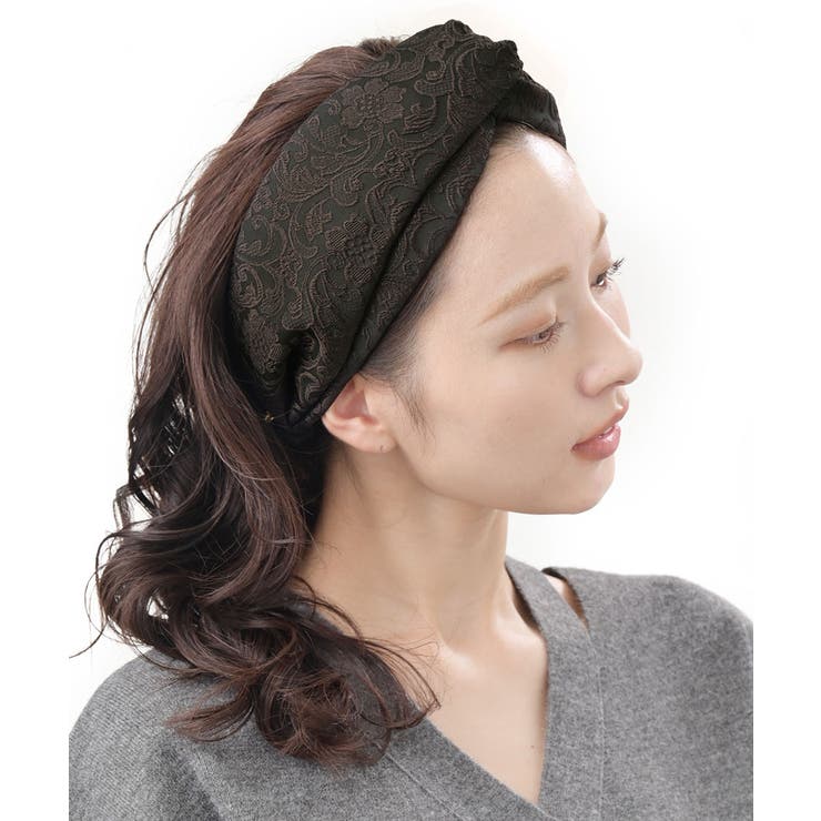 ブラウン | ヘアバンド 刺繍 ボタニカル | VINGTAINE