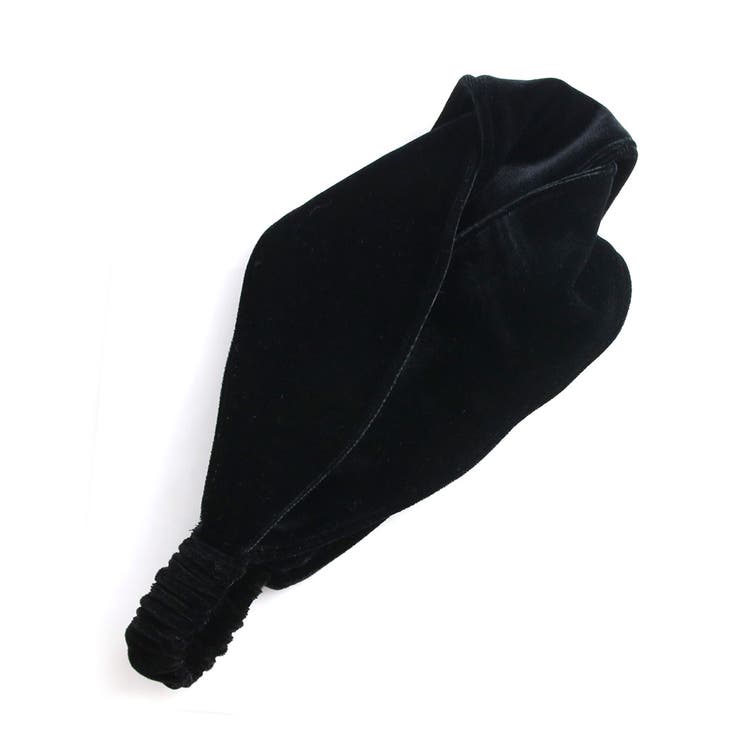 ベロアブラックターバンヘアバンド クロスヘアバンド 幅広 | VINGTAINE | 詳細画像6 