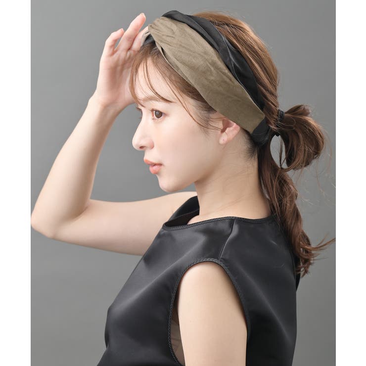 ＊handmade＊no.310 NEW⭐️ターバン ヘアバンド バイカラー ターバンヘアバンド ヘアターバン[品番：VTNA0003514