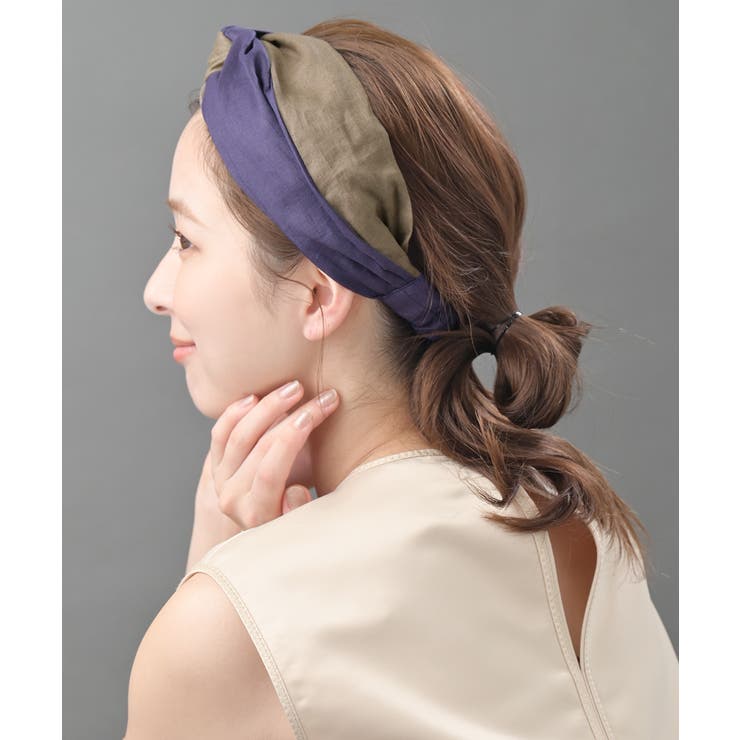 バイカラー ターバンヘアバンド ヘアターバン[品番：VTNA0003514