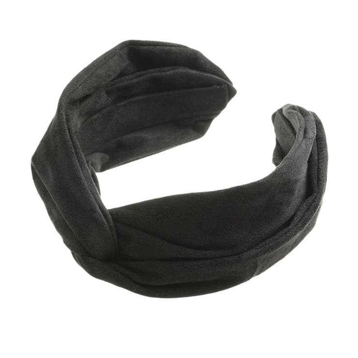 ブラック | スエード調クロスカチューシャ 秋冬 ヘアアクセサリー | VINGTAINE