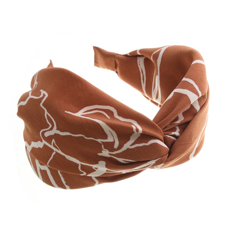 ブラウン | シンプル柄クロスターバン風カチューシャ カジュアル ターバン風 | VINGTAINE