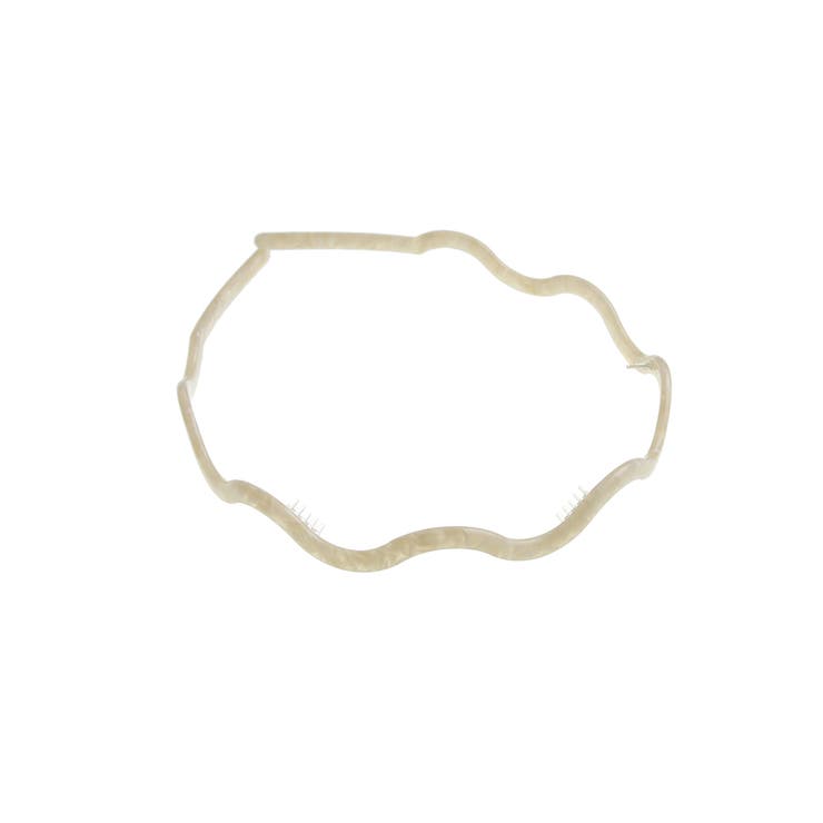 ホワイト | べっ甲風ウエーブカチューシャ 細め シンプル | VINGTAINE