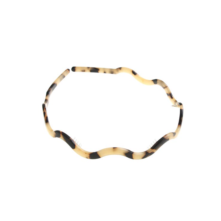 ベージュ | べっ甲風ウエーブカチューシャ 細め シンプル | VINGTAINE