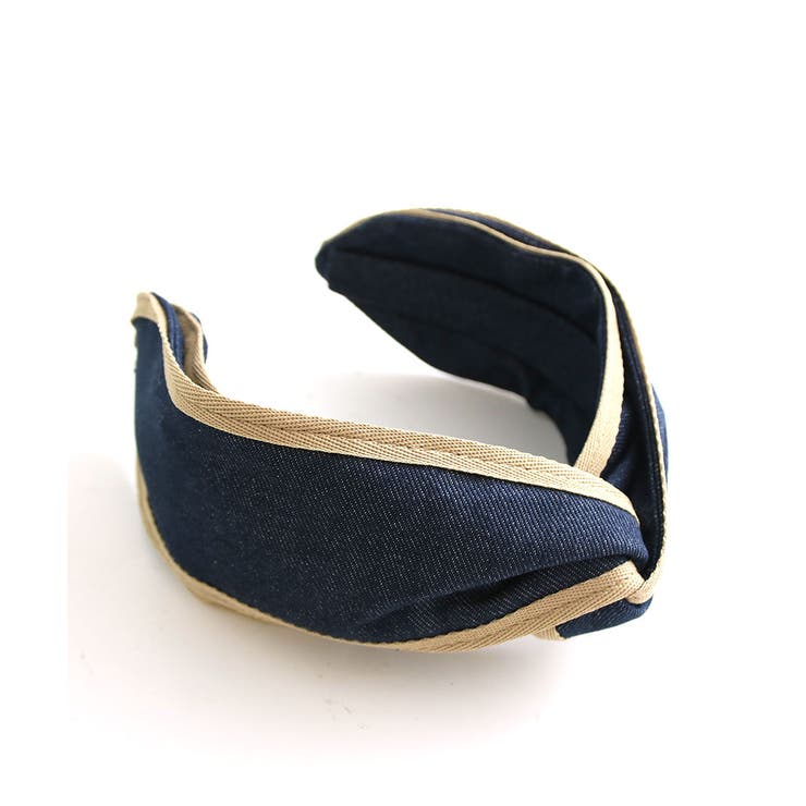 パイピングデニムクロスターバン風カチューシャ 幅広 カジュアル | VINGTAINE | 詳細画像7 