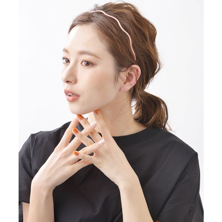 ベージュピンク | カラーウェーブカチューシャ シンプル 仕事 | VINGTAINE