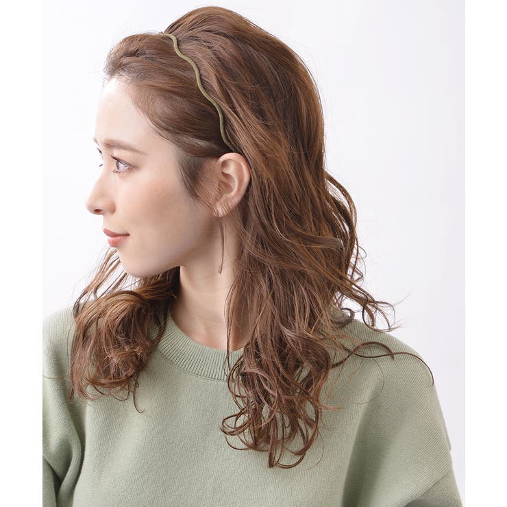 カーキ | カラーウェーブカチューシャ シンプル 仕事 | VINGTAINE