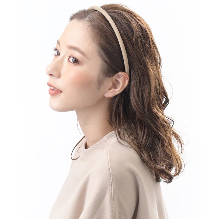 ベージュ | スエード調シンプルカチューシャ 秋冬 定番 | VINGTAINE