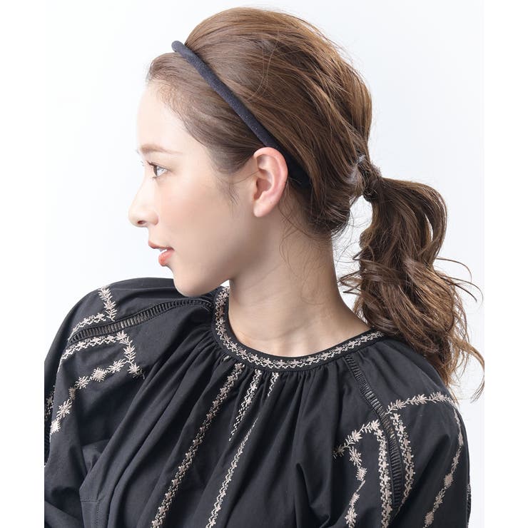 ブラック | スエード調シンプルカチューシャ 秋冬 定番 | VINGTAINE