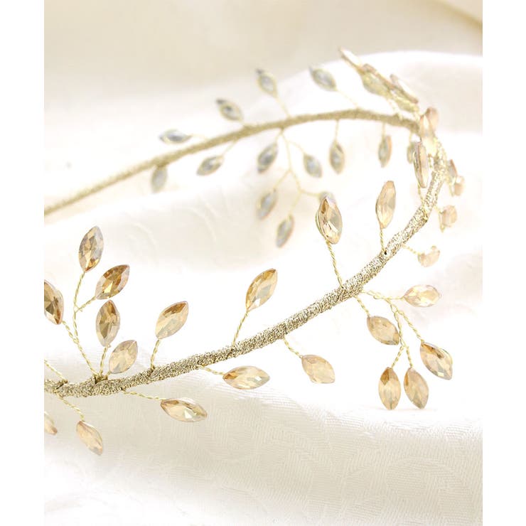 リーフモチーフビジューカチューシャ ブランチ風 華やか | VINGTAINE | 詳細画像11 