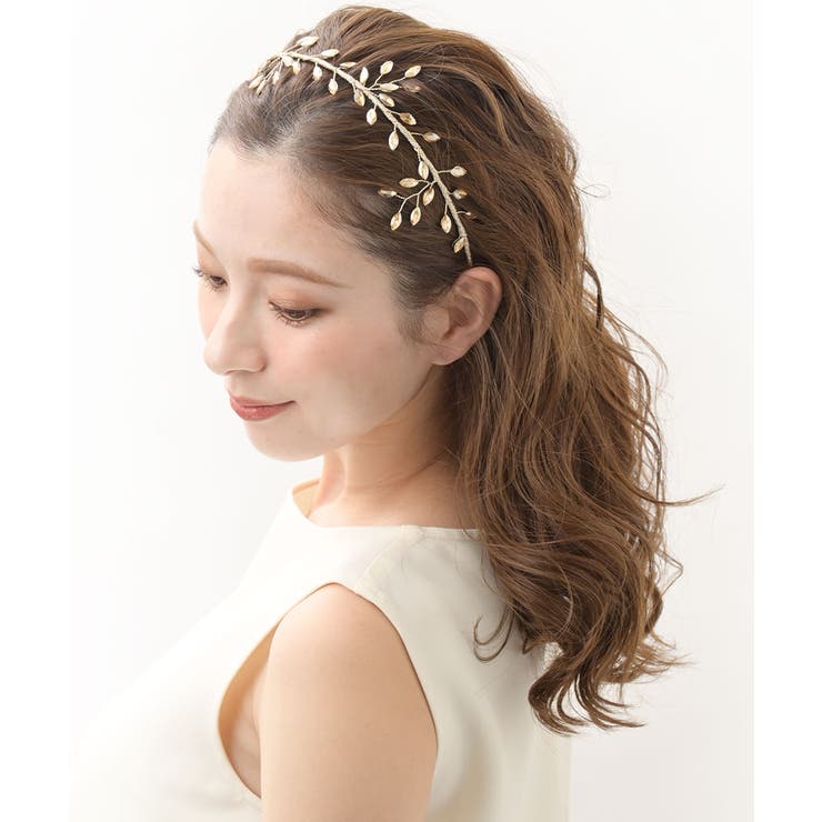 リーフモチーフビジューカチューシャ ブランチ風 華やか | VINGTAINE | 詳細画像7 