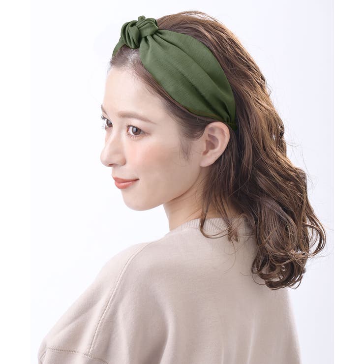 カーキ | カチューシャ ターバン風 結び目 | VINGTAINE