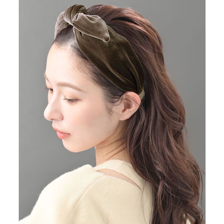 ブラウン | カチューシャ ベロア アシンメトリー | VINGTAINE