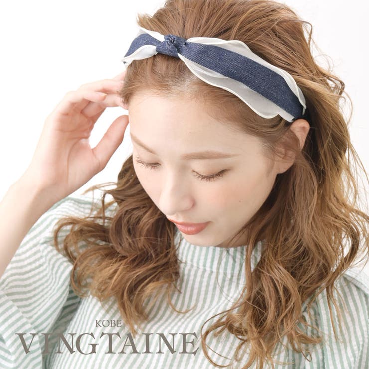 カチューシャ デニム風 シフォン | VINGTAINE | 詳細画像1 