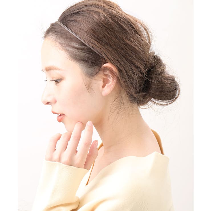 ブラウン | カチューシャ フェイクレザー 華奢 | VINGTAINE