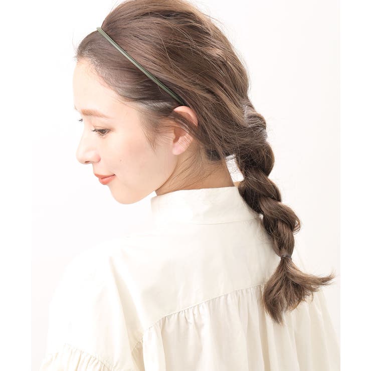 ダークグリーン | カチューシャ フェイクレザー 華奢 | VINGTAINE