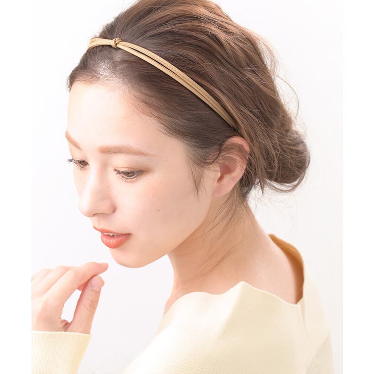 ベージュ | カチューシャ フェイクレザー 結び | VINGTAINE