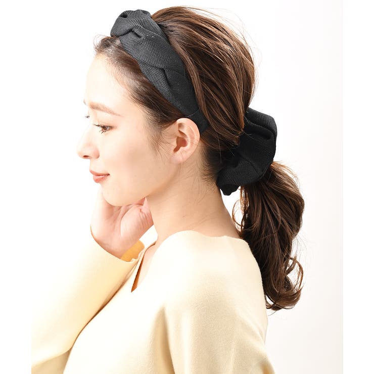 ブラック | カチューシャ 麻風 ツイスト | VINGTAINE