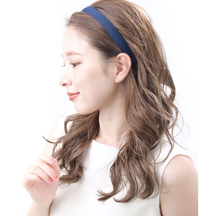 ネイビー | カチューシャ グログラン 細 | VINGTAINE