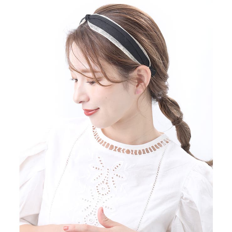 ブラック | カチューシャ 麻 クロス | VINGTAINE