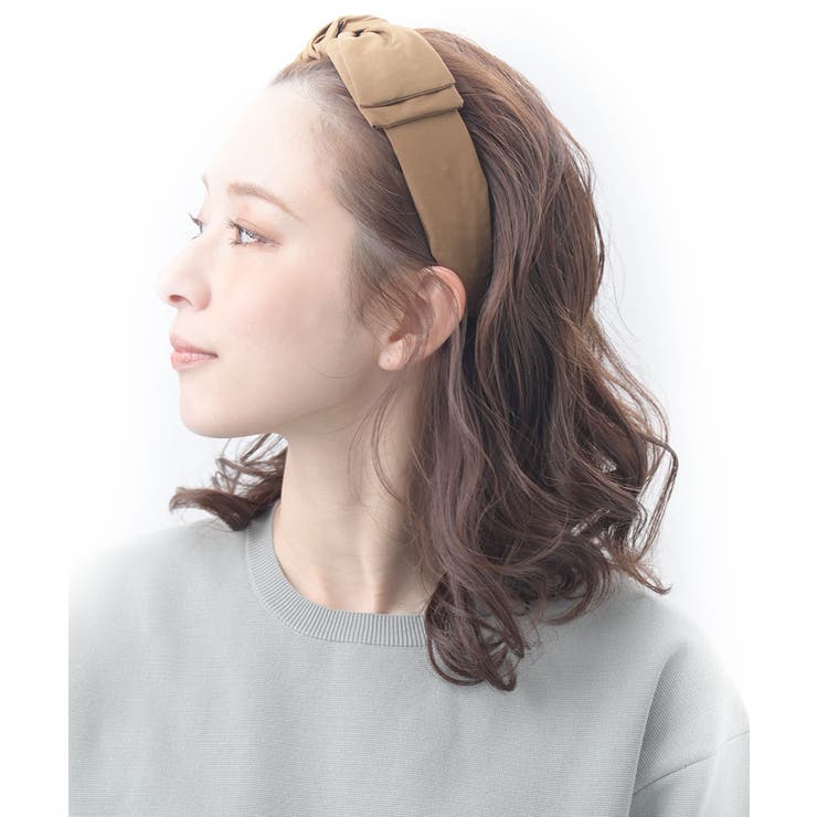 ブラウン | カチューシャ ワイヤー入り リボン | VINGTAINE