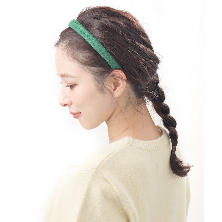 グリーン | カチューシャ ツイード 上品 | VINGTAINE